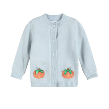 Load image into Gallery viewer, Light Blue Pumpkin Girls Cardigan