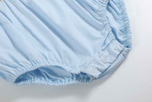 Load image into Gallery viewer, Light Blue Pumpkin Vine Smocked Collared Romper