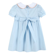 Load image into Gallery viewer, Light Blue Pumpkin Vine Smocked Dress