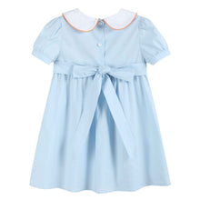 Load image into Gallery viewer, Light Blue Pumpkin Vine Smocked Dress
