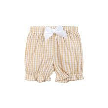 Load image into Gallery viewer, Light Brown Gingham Pumpkin Vine Dress and Bloomer Set
