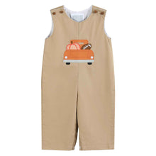 Load image into Gallery viewer, Light Brown Pumpkin Football Truck Overalls