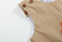 Load image into Gallery viewer, Light Brown Pumpkin Football Truck Overalls