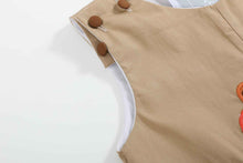 Load image into Gallery viewer, Light Brown Pumpkin Football Truck Overalls