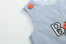 Load image into Gallery viewer, Light Gray 'Boo' Applique Overalls