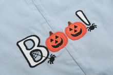 Load image into Gallery viewer, Light Gray 'Boo' Applique Overalls