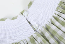Load image into Gallery viewer, Light Green Alligator Smocked Bishop Dress