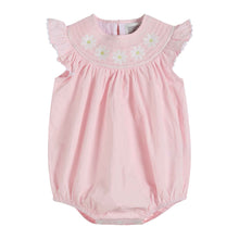 Load image into Gallery viewer, Light Pink Daisy Smocked Ruffle Romper