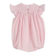 Load image into Gallery viewer, Light Pink Daisy Smocked Ruffle Romper
