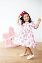 Load image into Gallery viewer, Merry Mistletoe 3/4 Sleeve Ruffle Twirl Dress