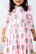 Load image into Gallery viewer, Merry Mistletoe 3/4 Sleeve Ruffle Twirl Dress