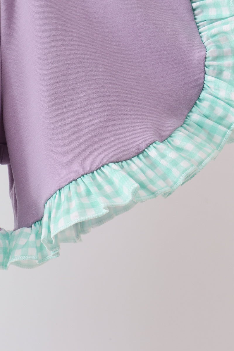 Mint Puppy Plaid Embroidered Set - Abbies Place