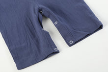 Load image into Gallery viewer, Navy Blue Santa Smocked Overalls