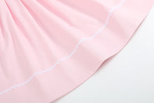 Load image into Gallery viewer, Pink and White Bows Smocked Bishop Dress