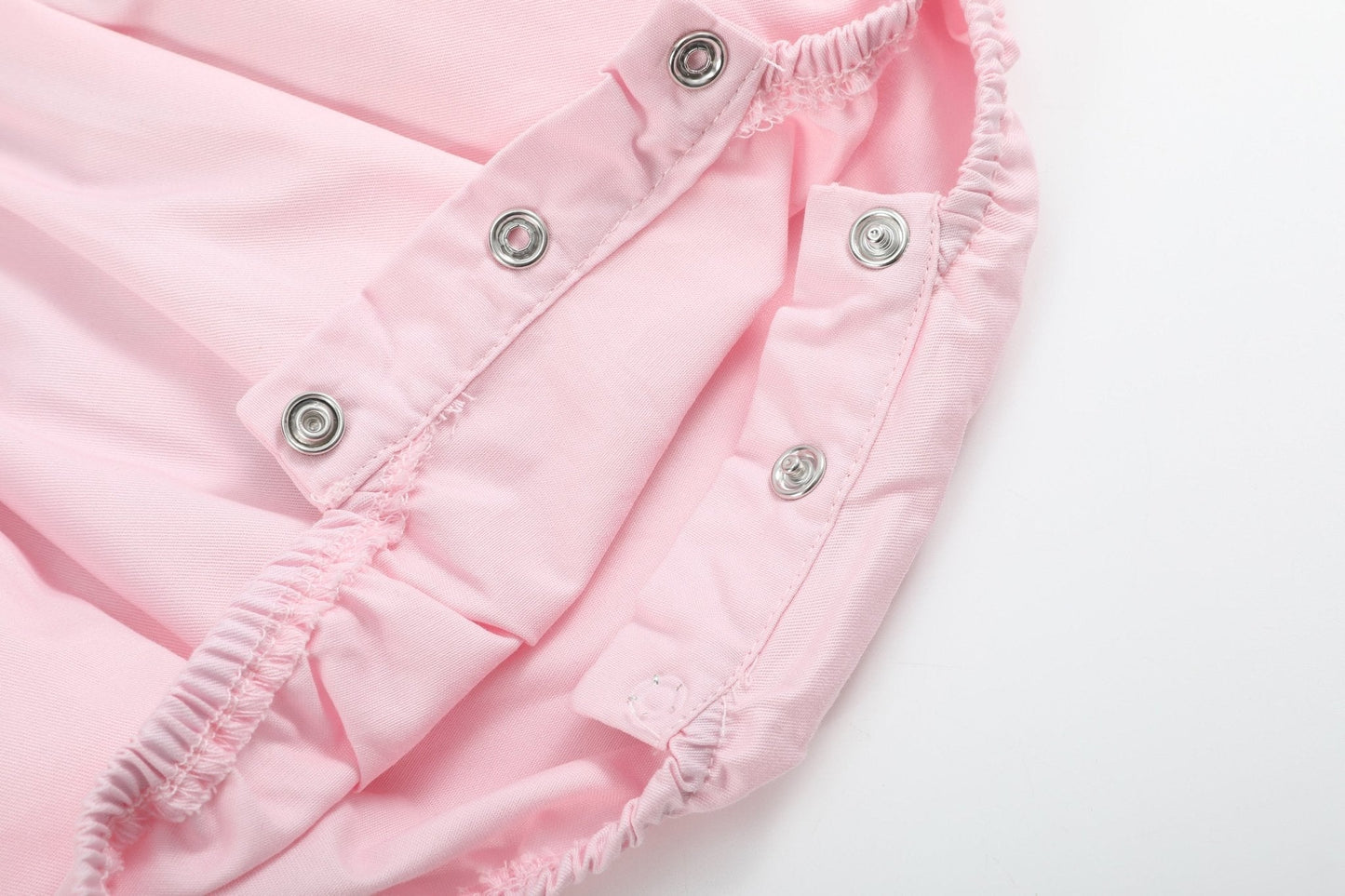 Pink and White bows Smocked Ruffle Romper - Abbies Place