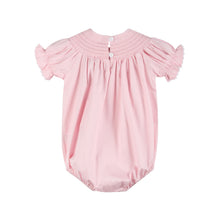 Load image into Gallery viewer, Pink and White Smocked Bubble Romper