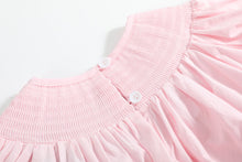 Load image into Gallery viewer, Pink Christmas Smocked Bishop Dress