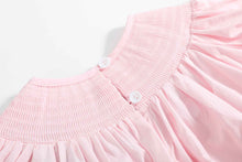 Load image into Gallery viewer, Pink Christmas Smocked Bishop Dress