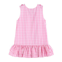 Load image into Gallery viewer, Pink Gingham Flamingo Tulle Ruffle Dress