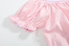 Load image into Gallery viewer, Pink Hearts & Bows Smocked Bishop Dress