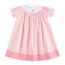 Load image into Gallery viewer, Pink Hearts & Bows Smocked Bishop Dress