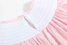 Load image into Gallery viewer, Pink Hearts & Bows Smocked Bishop Dress