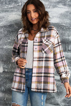 Load image into Gallery viewer, Plaid Button Boyfriend Style Shirt Jacket with Breast Pockets