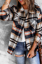 Load image into Gallery viewer, Plaid Button Boyfriend Style Shirt Jacket with Breast Pockets