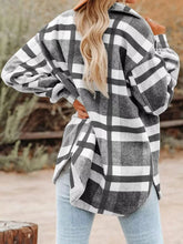 Load image into Gallery viewer, Plaid Button-Down Long Sleeve Jacket