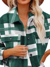 Load image into Gallery viewer, Plaid Button-Down Long Sleeve Jacket