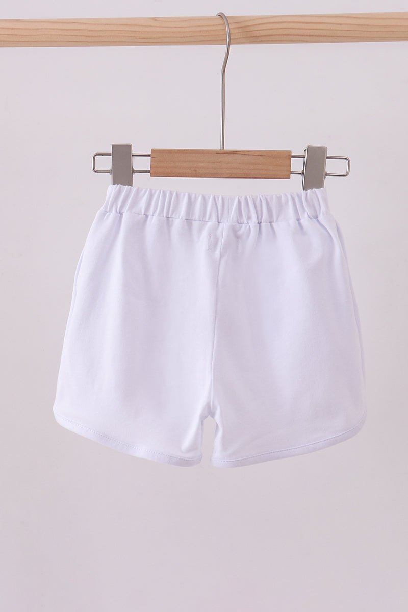 Premium White bow shorts - Abbies Place