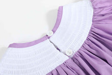 Load image into Gallery viewer, Purple Halloween Smocked Bishop Dress