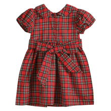Load image into Gallery viewer, Red Christmas Plaid Santa Sleigh Smocked Dress