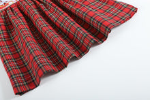 Load image into Gallery viewer, Red Christmas Plaid Santa Sleigh Smocked Dress