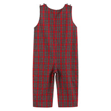 Load image into Gallery viewer, Red Christmas Plaid Santa Yoke Overalls