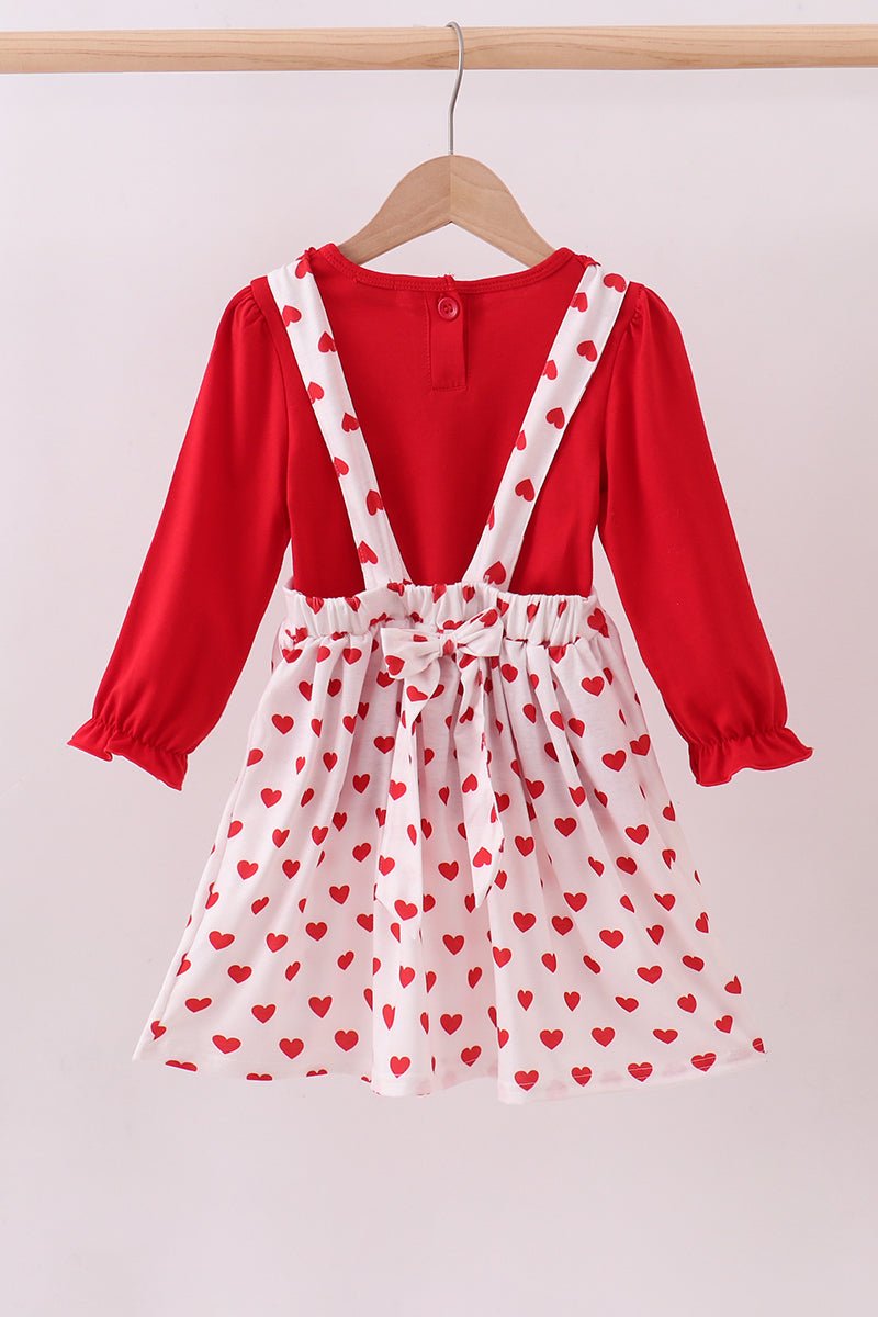 Red heart applique ruffle 2pc set - Abbies Place