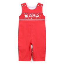 Load image into Gallery viewer, Red Santa Sleigh Overalls