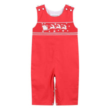 Load image into Gallery viewer, Red Santa Sleigh Overalls