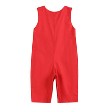 Load image into Gallery viewer, Red Santa Smocked Overalls