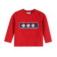 Load image into Gallery viewer, Red Santa Smocked Shirt and Navy Pants Set