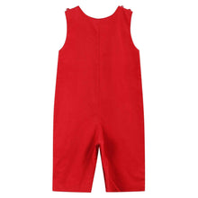 Load image into Gallery viewer, Red Velvet Christmas Smocked Overalls
