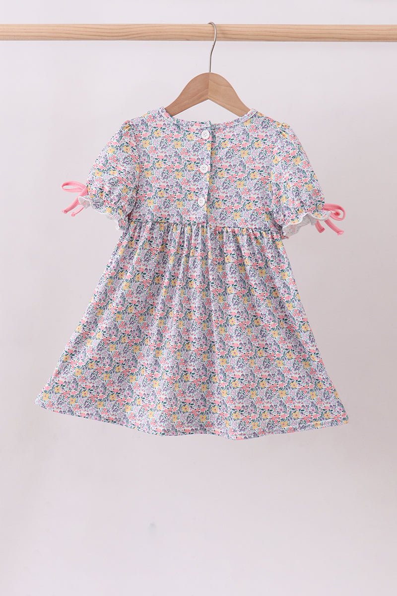 Summer garden smocked ruffle dress - Abbies Place