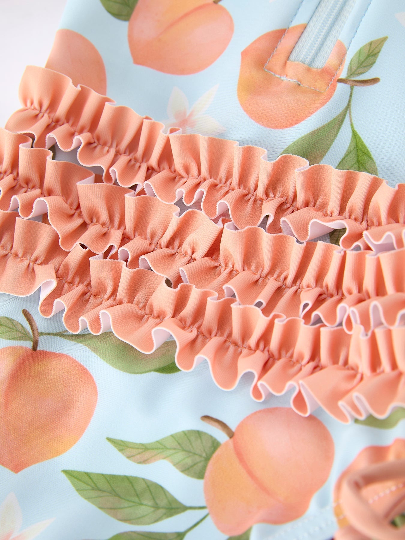 Summer Peach Girl Long Sleeve Ruffle One Piece Swimsuit - Abbies Place
