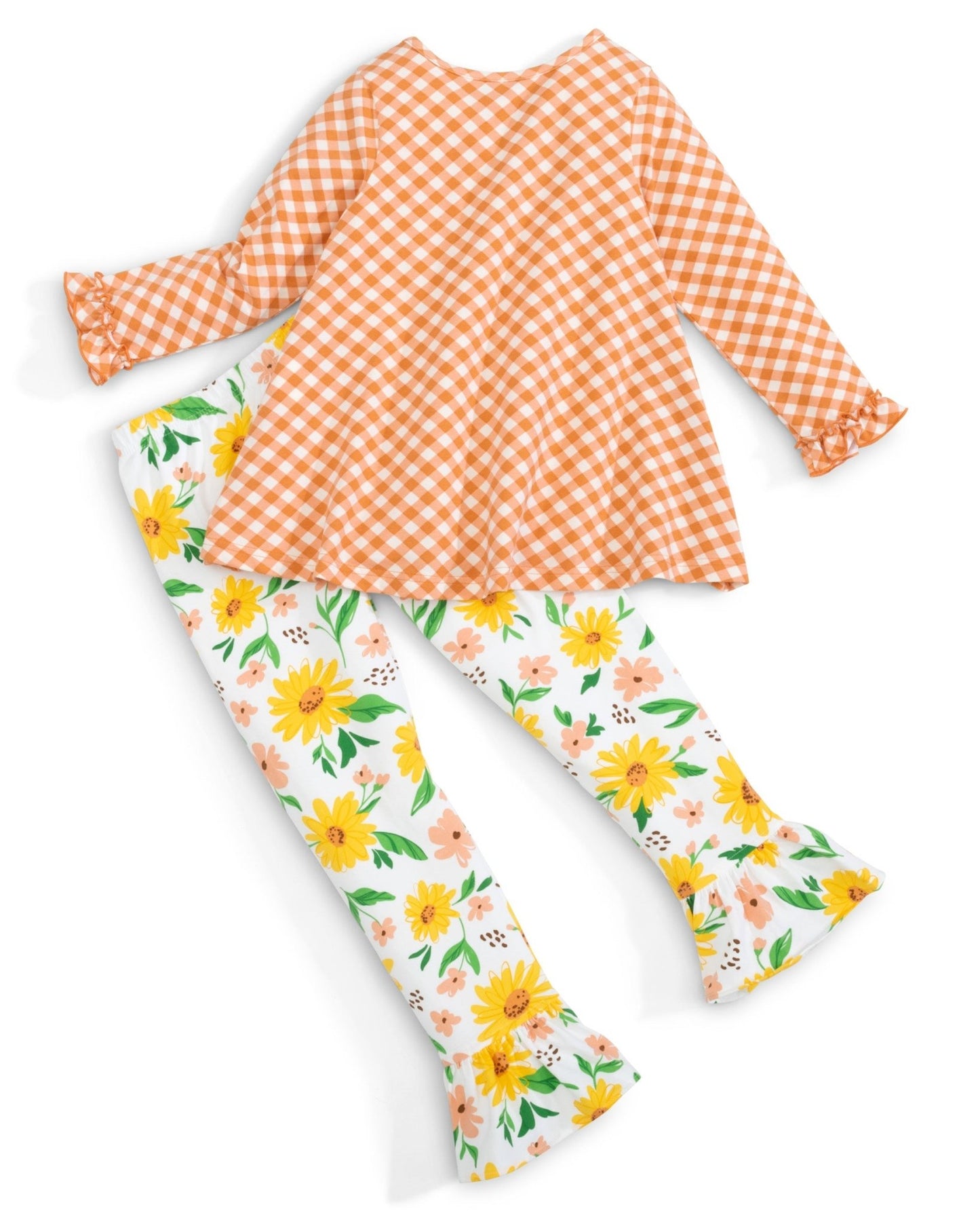 Sunflower Evenings Appliquéd Swing Top & Ruffled Leggings Set - Abbies Place