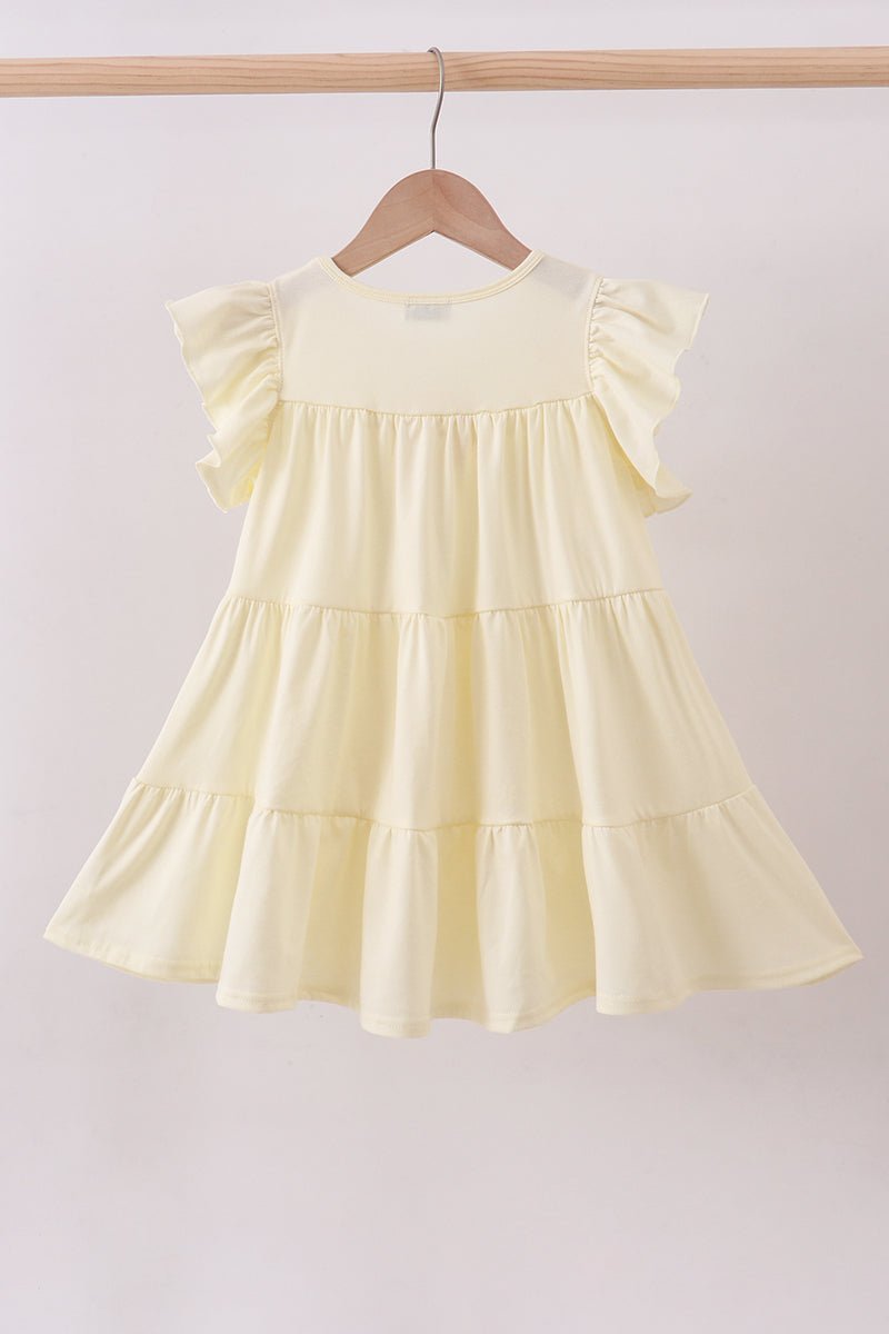 Yellow cross sequin tiered dress - Abbies Place