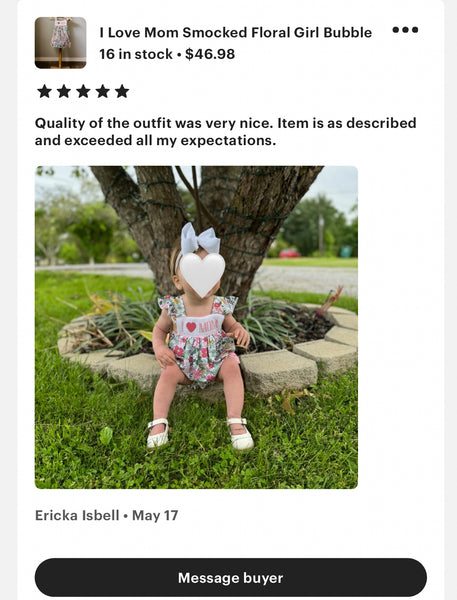 Review from ETSY customer