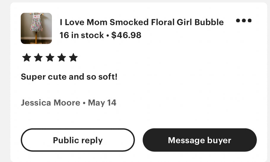 Review from ETSY customer