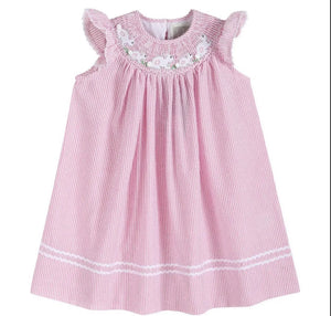 Pink Seersucker Easter
Bunny Smocked Bishop Dress - Image #1