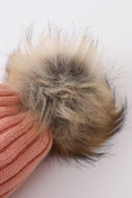 Load image into Gallery viewer, Coral Pink knit pom pom beanie hat baby toddler adult

