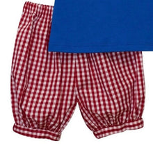 Load image into Gallery viewer, Smocked Back To School Girls Red Big Check Short Set - Image #3
